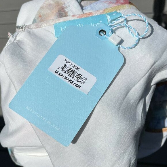 Blue Illusion Brand Glass House Print Shift Dress - Picture 5 of 6